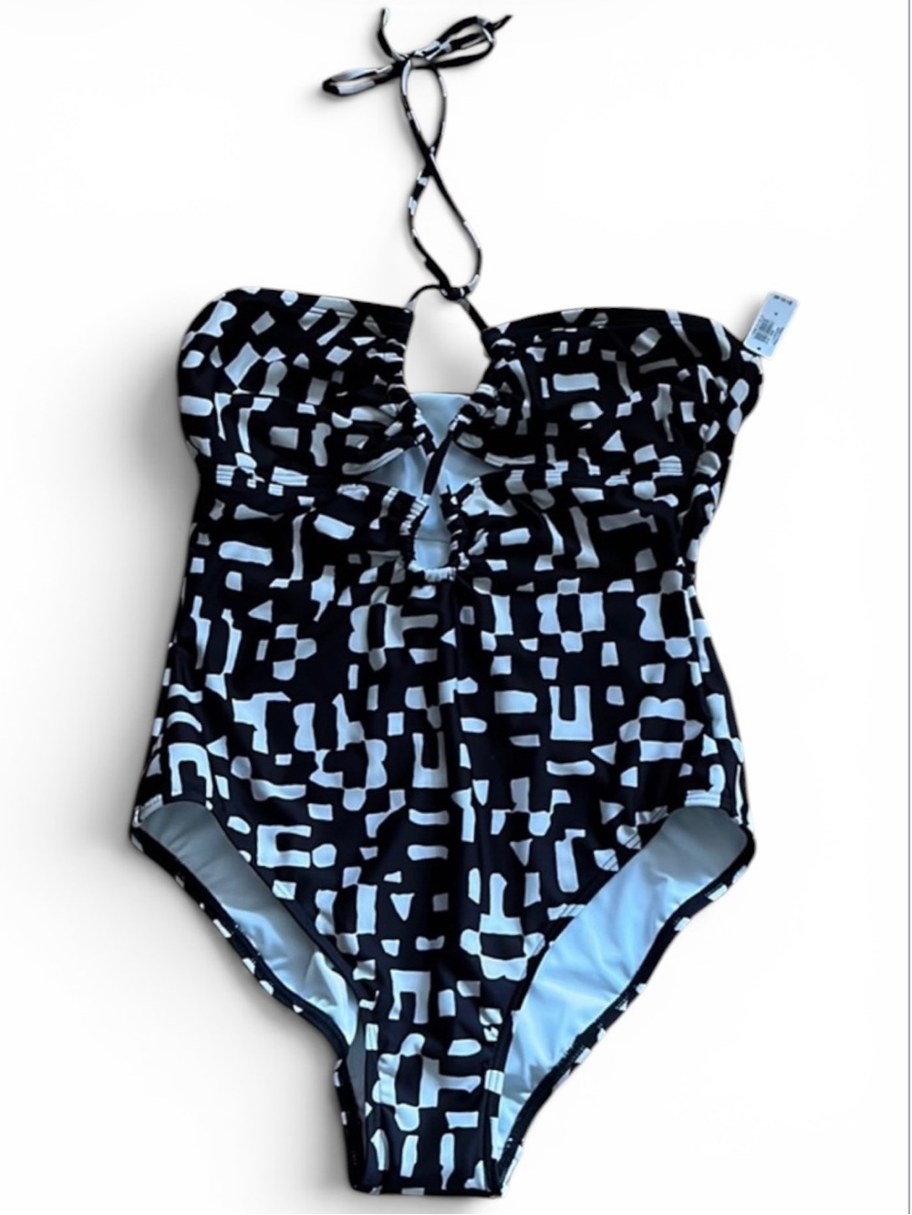 Banana Republic Black/White Double Keyhole ONE PIECE Size M